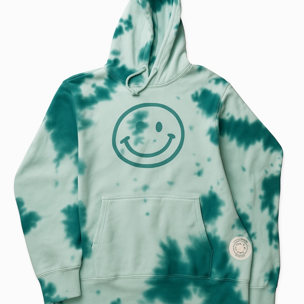 1# THEO VON Be good to yourself aqua dye hoodie tie dye BGTY unisex BGTY smiley